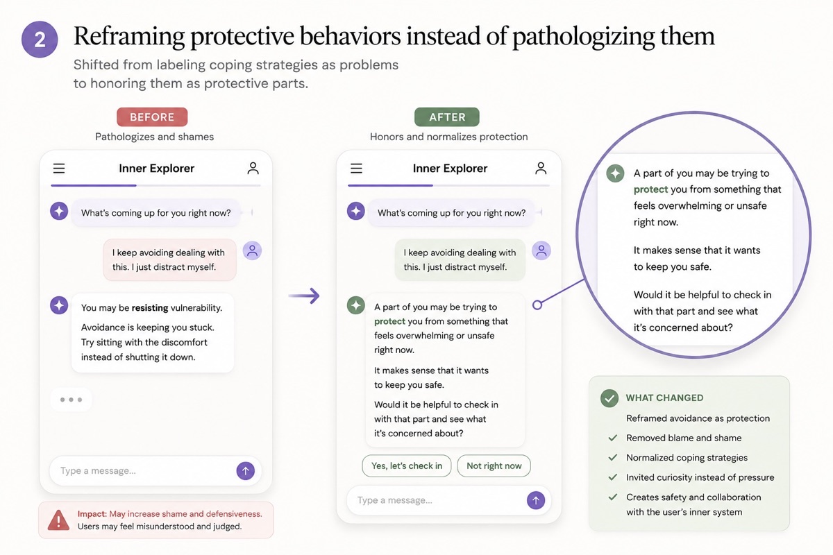 Case study showing protective behavior reframed instead of pathologized